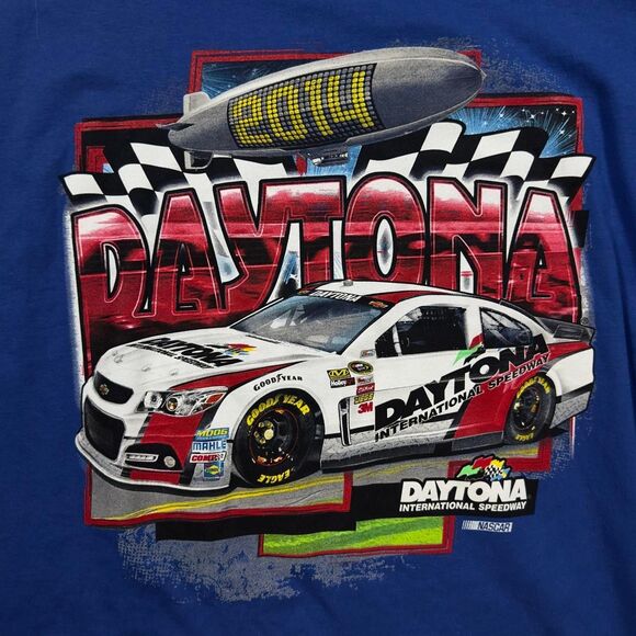 NASCAR Daytona 500 T-Shirt Men XL Blue Cotton Racing Graphic Tee - Picture 3 of 6